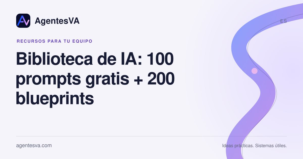 Portada: Biblioteca de IA: 100 prompts gratis + 200 blueprints
